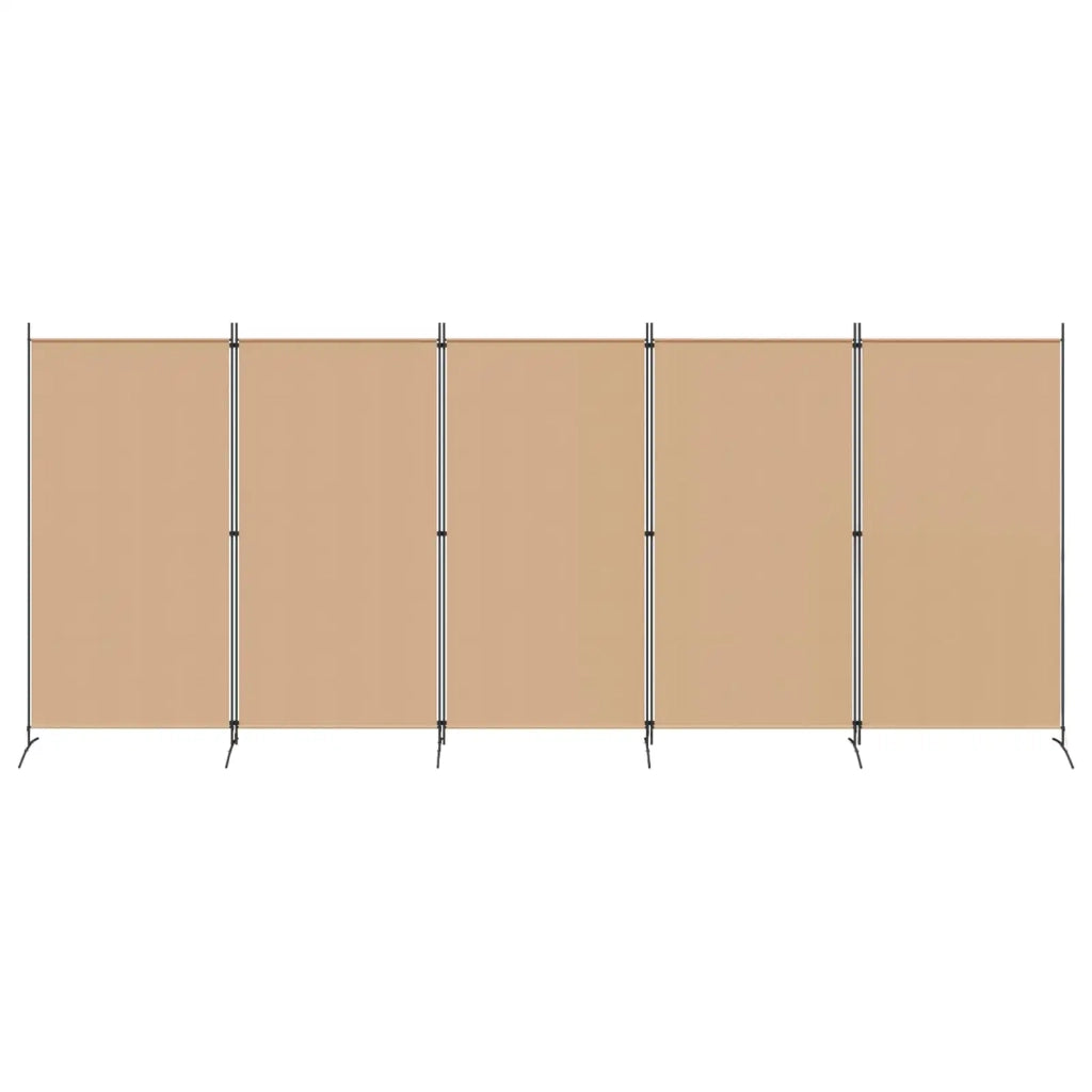 Paravento a 5 Pannelli Beige 433 x 180 cm Tessuto 42039229