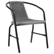 Sedie da Giardino 2 pz | Sedie da Esterno Nere Plastica Stile Rattan Acciaio 110kg