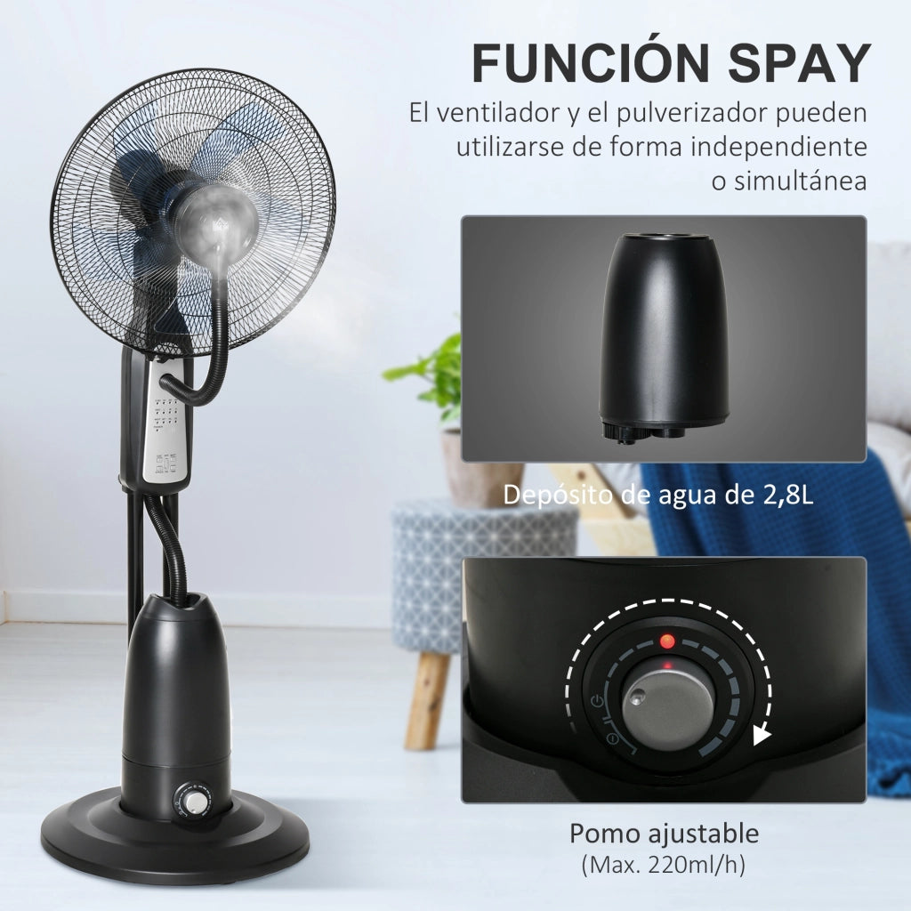 Ventilatore Nebulizzatore ¨C Zephmum ¨C Nero ?44,5x120 cm 90W