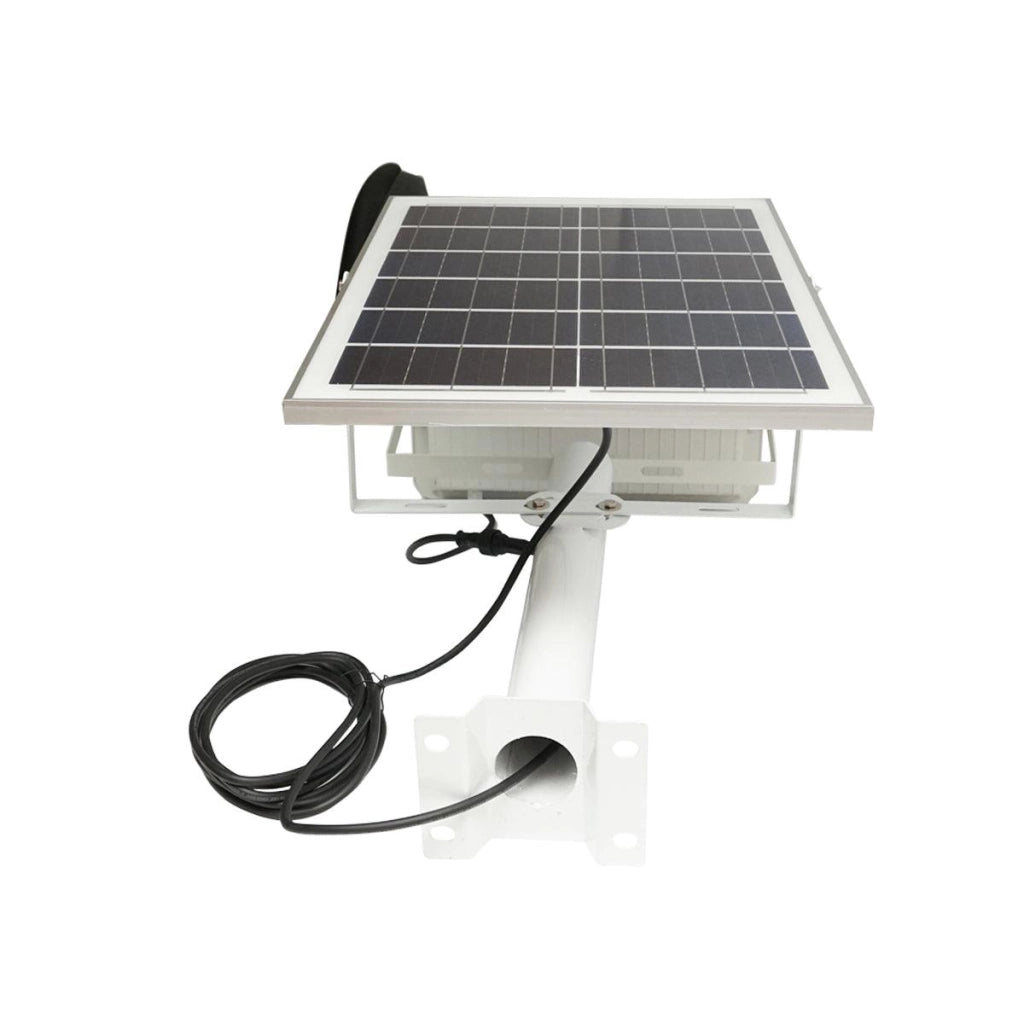 Proiettore LED 400W, 6500K con pannello solare 28W, telecomando e batteria 40Ah