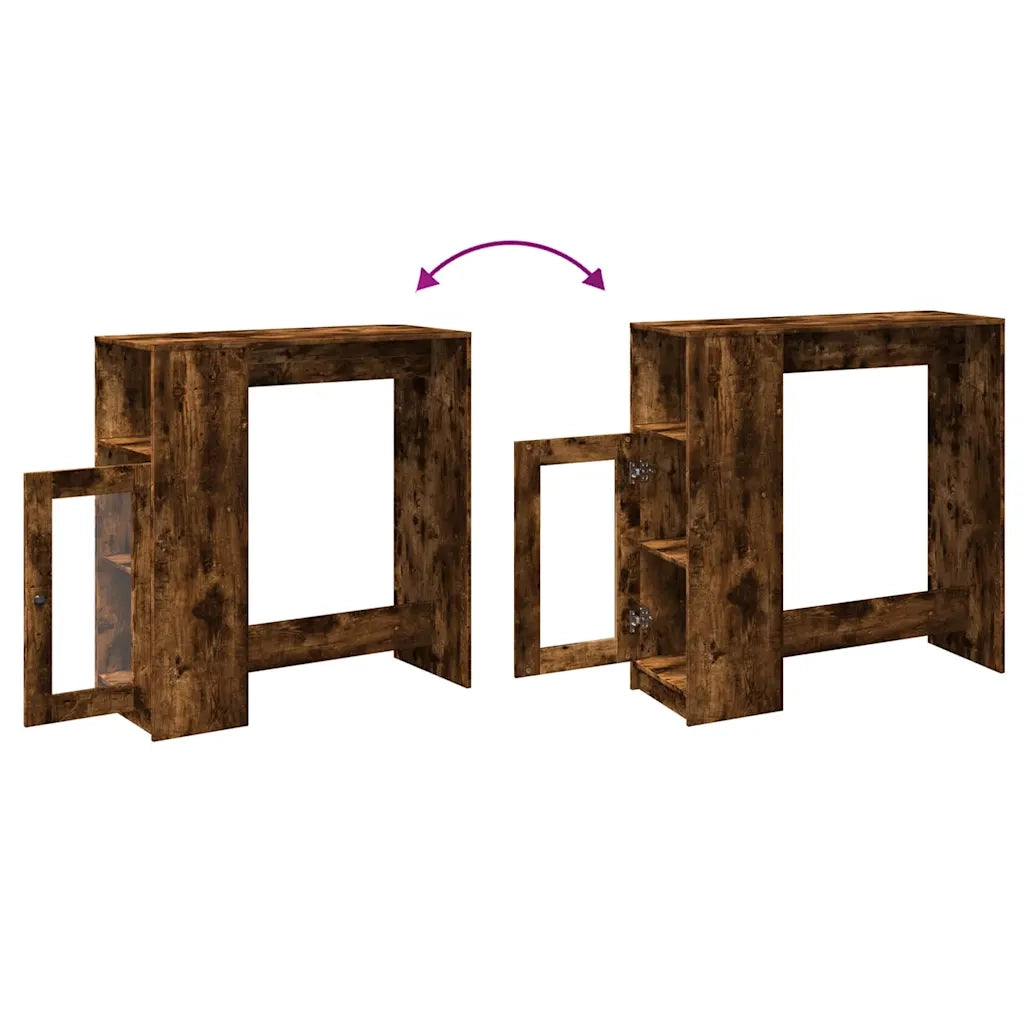 Tavolo Bar con Rastrelliera Rovere 101x40x103,5 cm Multistrato