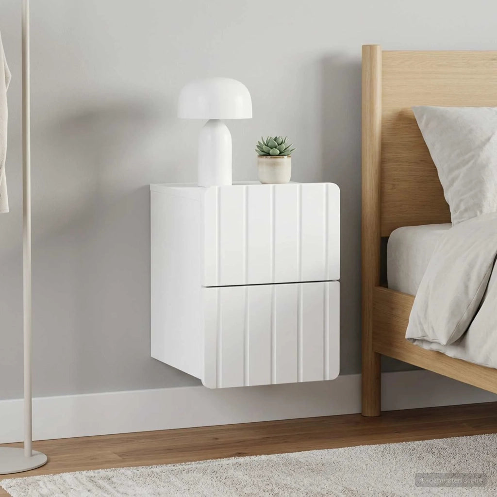 Mobiletto da notte a muro 2 pcs Bianco 33 x 34,5 x 43 cm 898296