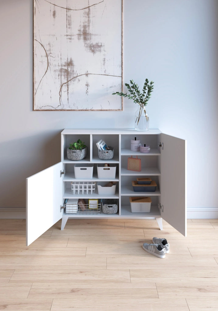 Scarpiera Herdasa effetto bianco venature 87x90x27