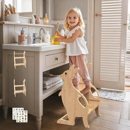 Torrino educativo per bambini a partire da 1 anno con maniglia scala a 2 gradini con scala a gradini regolabile per la toilet training per bambini kruk per la toilet training per bambini