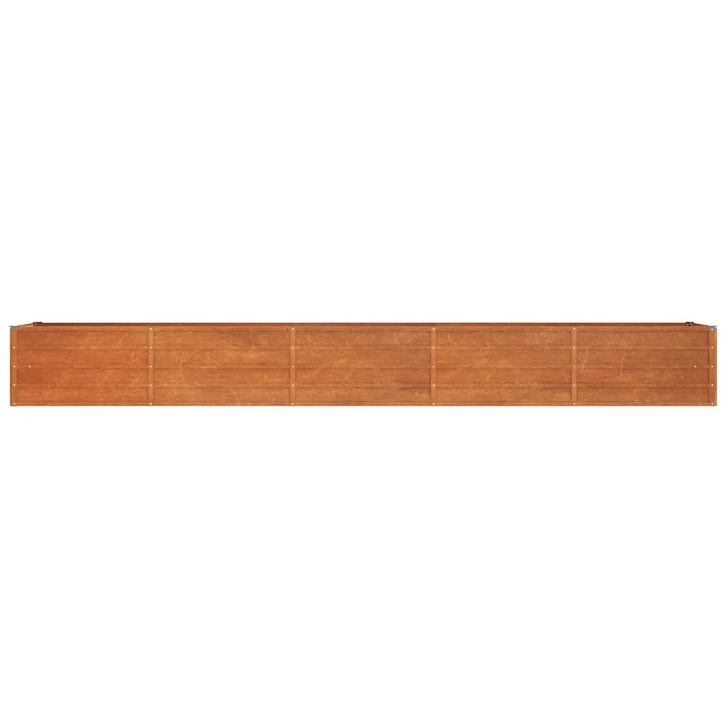 Letto Rialzato da Giardino Ruggine 400x80x45 cm Acciaio Corten