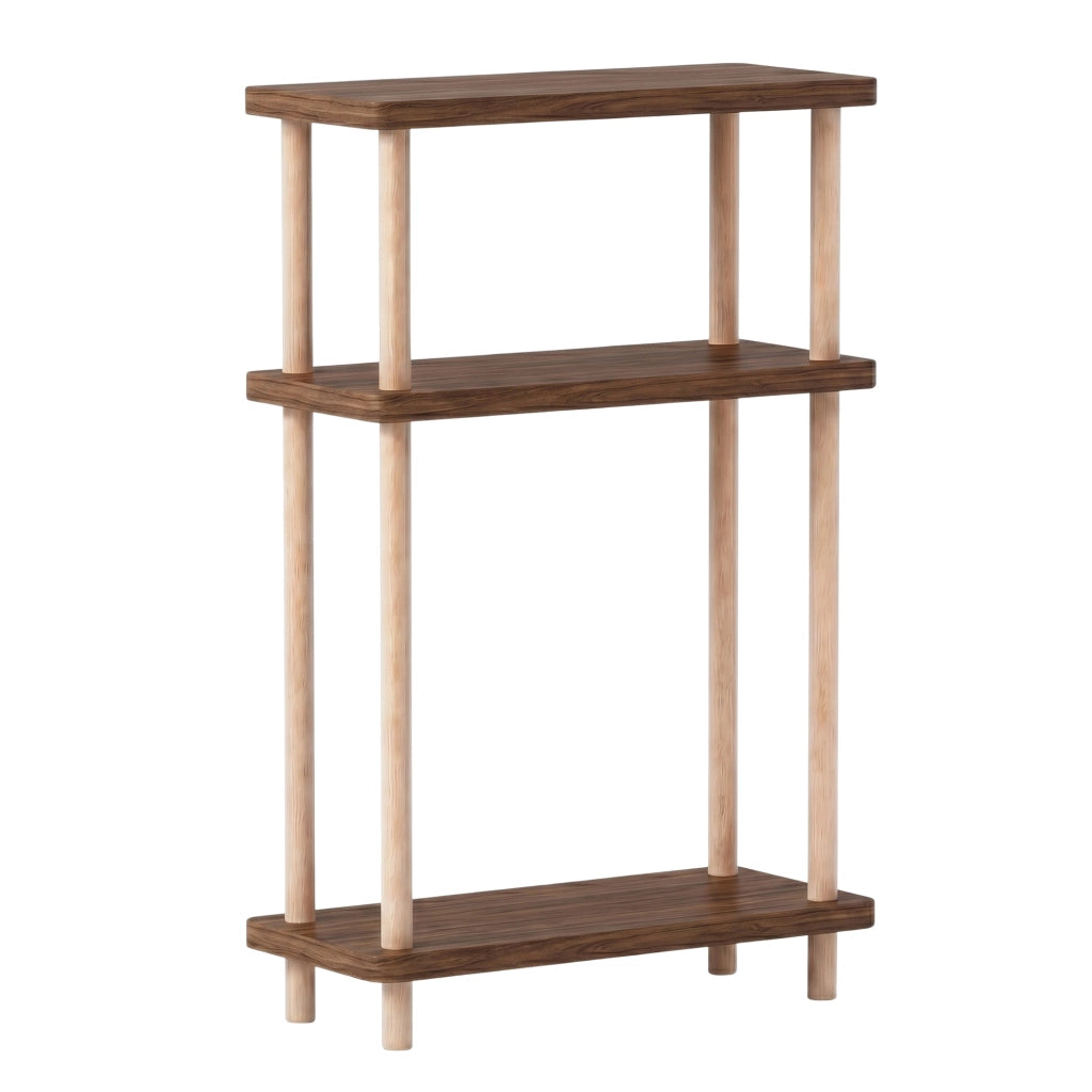 Scaffale da Terra Multiuso Nampernu a 3 Piani 62 x 40 x 18 cm - Effetto Noce [en.casa]