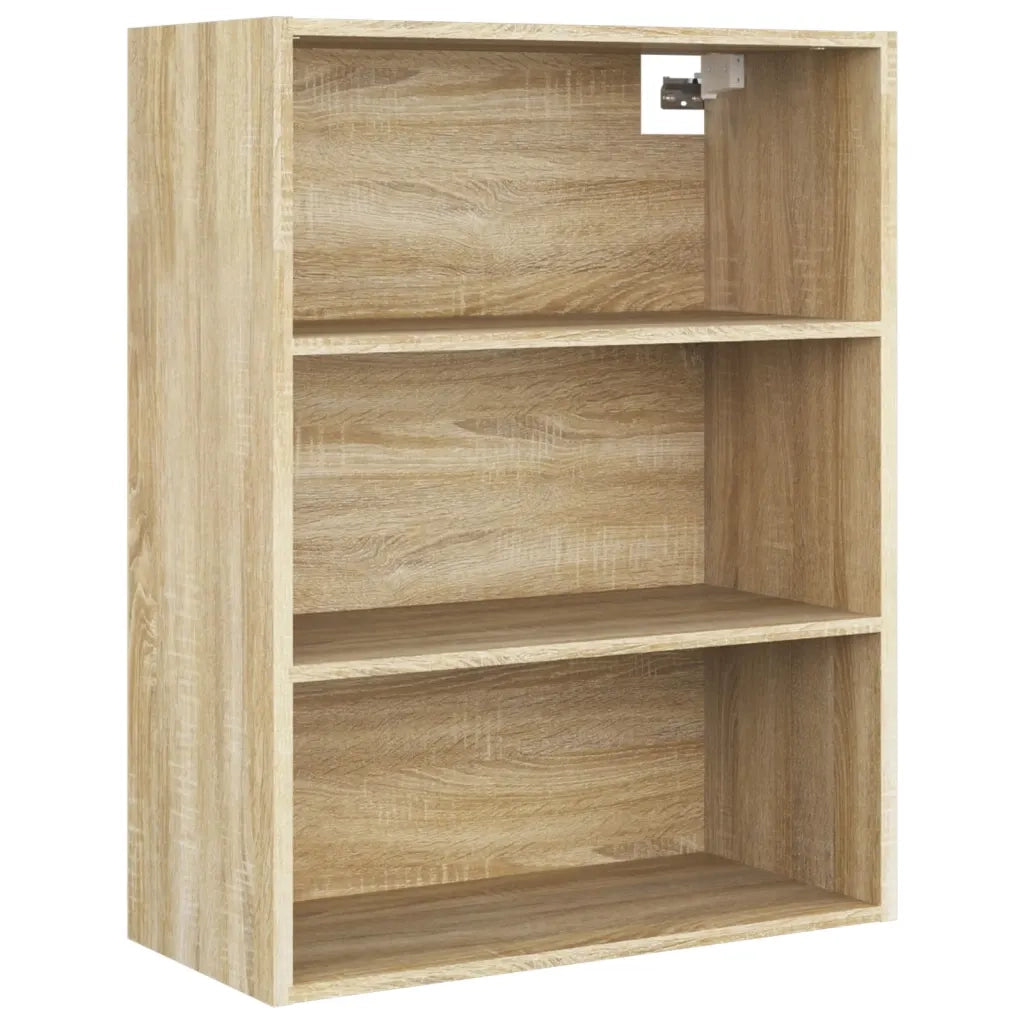 Mobiletto a parete in rovere Sonoma 69,5 x 32,5 x 90 cm ampio spazio contenitivo arredamento moderno in legno composito di rovere Sonoma 02_0048032