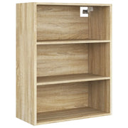 Mobiletto a parete in rovere Sonoma 69,5 x 32,5 x 90 cm ampio spazio contenitivo arredamento moderno in legno composito di rovere Sonoma 02_0048032