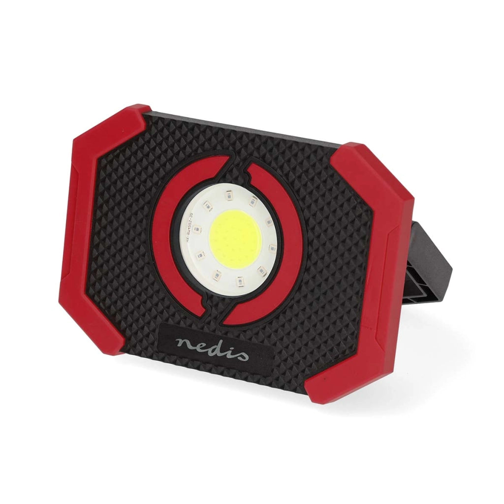 Lampada da lavoro a LED ricaricabile da 10W 1000lm con supporto a magnete Nero / Rosso Nedis