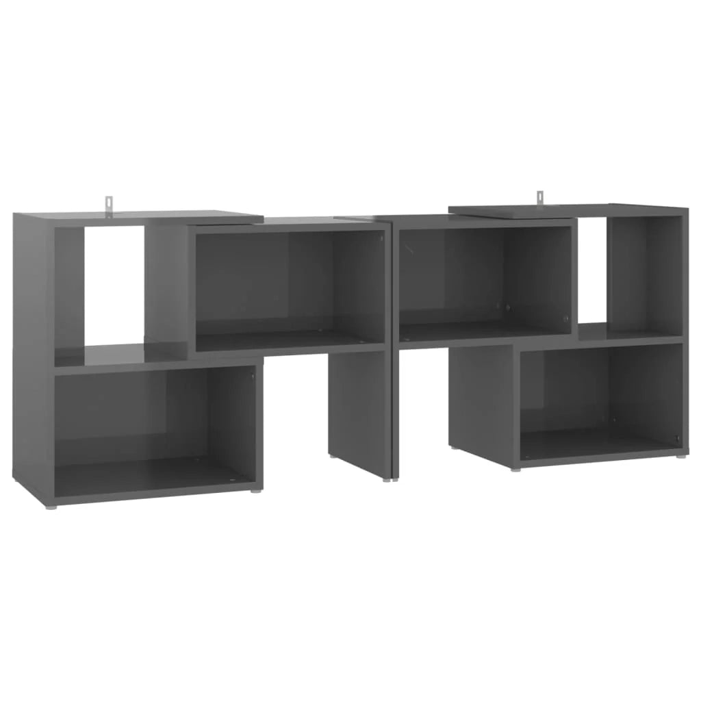 Mobile TV multimediale mensola TV credenza TV sala da pranzo soggiorno camera da letto finitura lucida 104 x 30 x 52 cm legno ingegnerizzato grigio 02_0027010