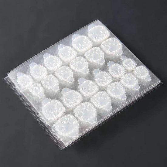 Stickers per unghie falsi a doppia faccia - 10 fogli - trasparenti - plastica - ambientalmente friendly - alta viscosità