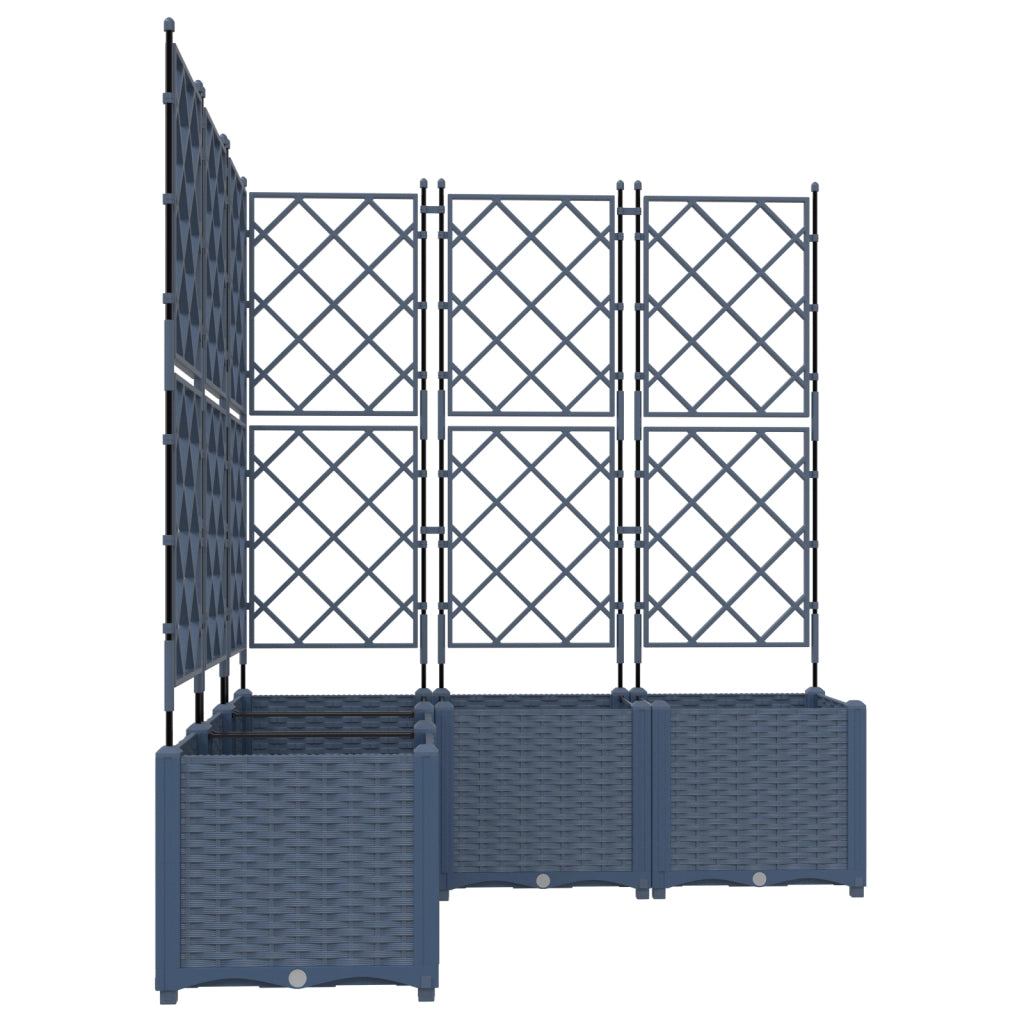Vaso da Giardino con Traliccio 5 pz Grigio 120x120x143 cm