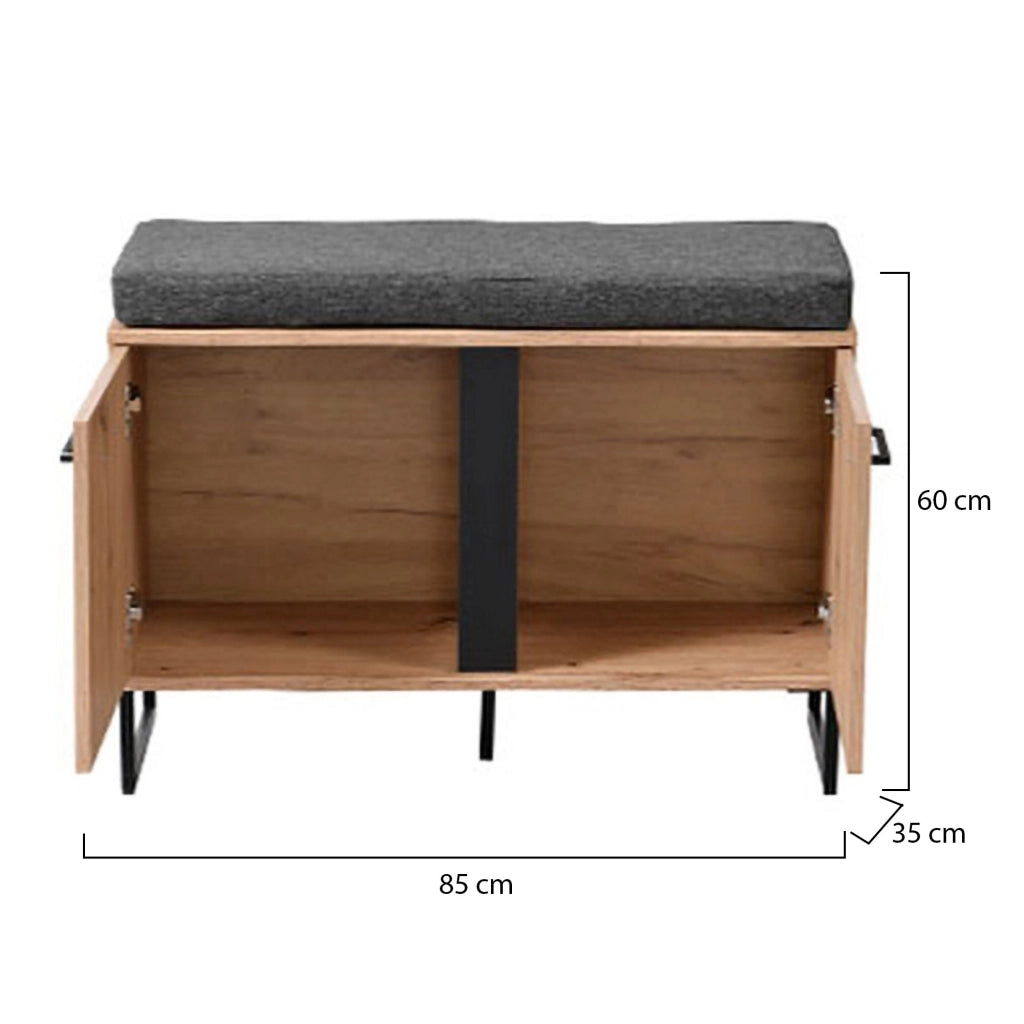 Roascio, Mobile da Ingresso un Ripiano, 84.5x35x59.5h cm Marrone Rovere Nodi