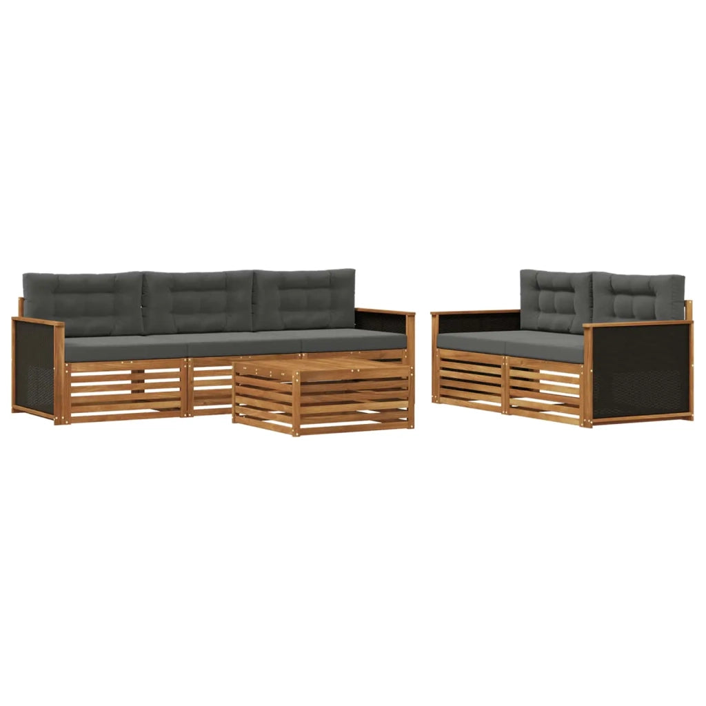 Set di divani da esterno 6 pz Naturale e Antracite 3383015