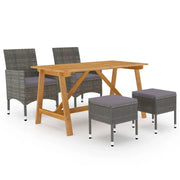 Set Mobili da Pranzo per Giardino 5 pz Grigio cod mxl 69230