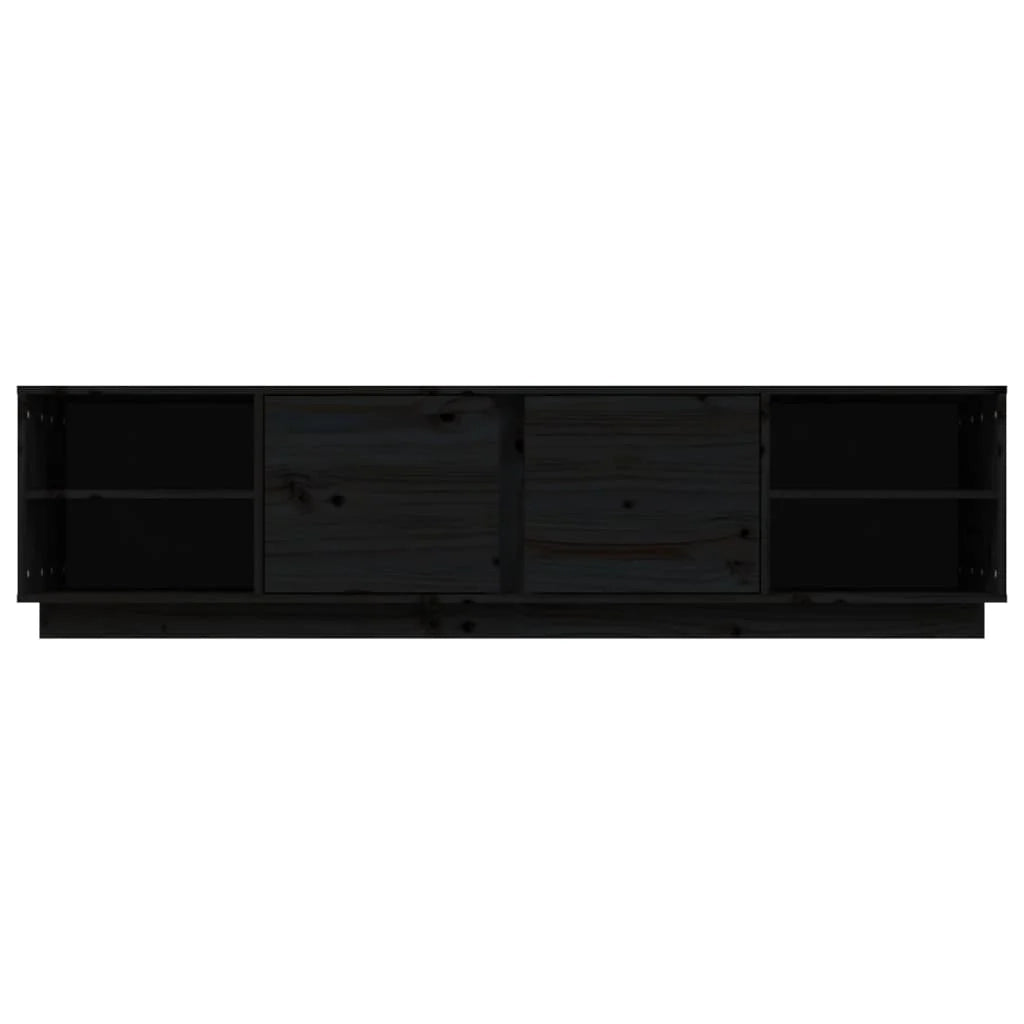 Mobile TV multimediale scaffale TV credenza mobile TV sala da pranzo soggiorno camera da letto 156 x 40 x 40 cm legno di pino massiccio nero 02_0026046