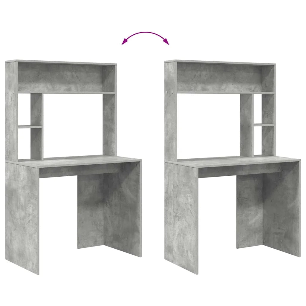 Scrivania | Tavolo da Ufficio Grigio cemento 91 x 50 x 149 cm Legno multistrato