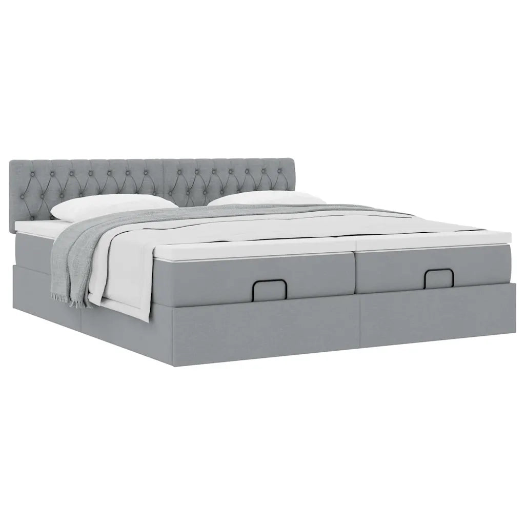 Struttura Letto Pouf con Materassi 160x200 cm in Tessuto 3312008