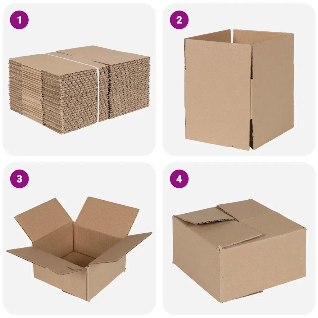 Scatola Pieghevole 50 pcs Naturale 15 x 15 x 8 cm Cartone 4106562