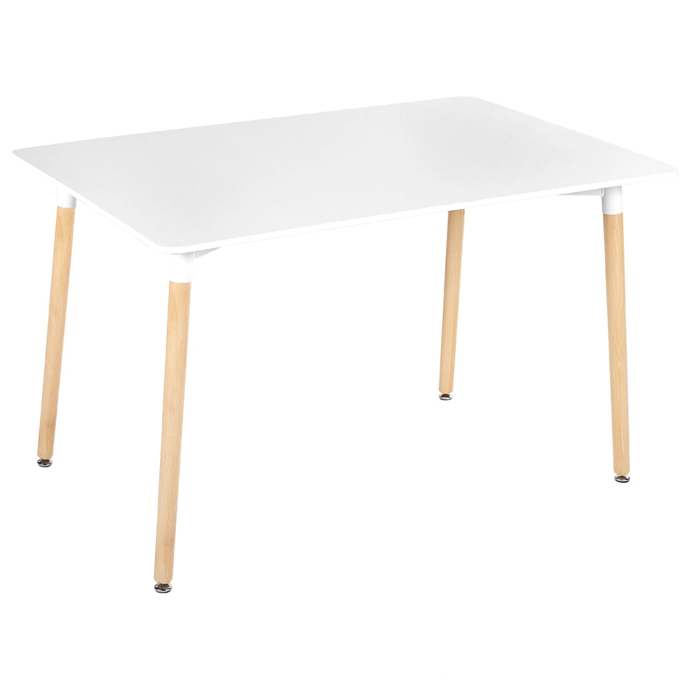 Tavolo da pranzo con gambe in legno bianco 120 x 80 cm Rettangolare in stile scandinavo