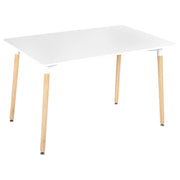 Tavolo da pranzo con gambe in legno bianco 120 x 80 cm Rettangolare in stile scandinavo