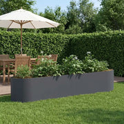Letto rialzato da giardino Antracite 220 x 40 x 40 cm Acciaio 8011721