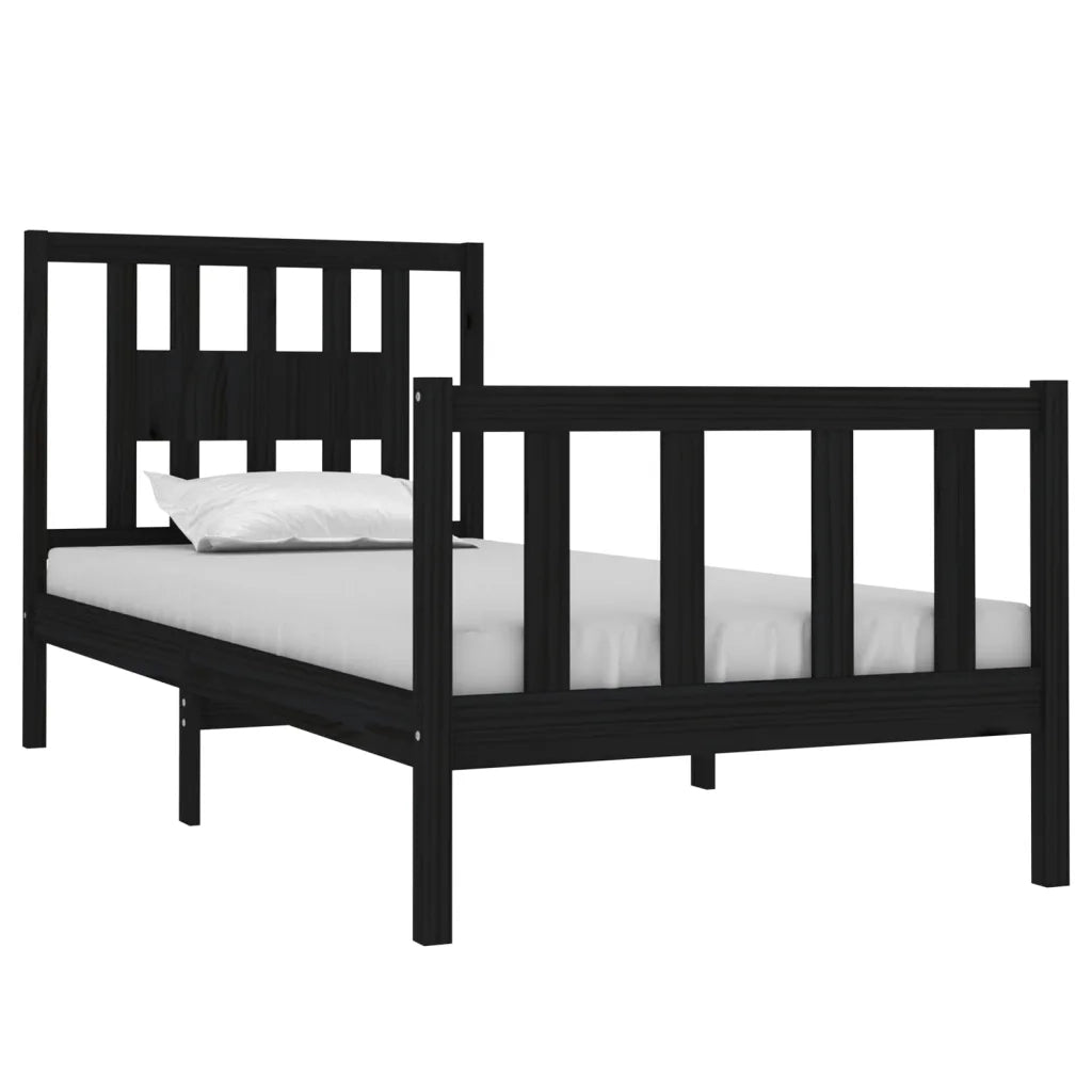 Giroletto in Legno Massello Nero 75x190 cm Small Single 3104092