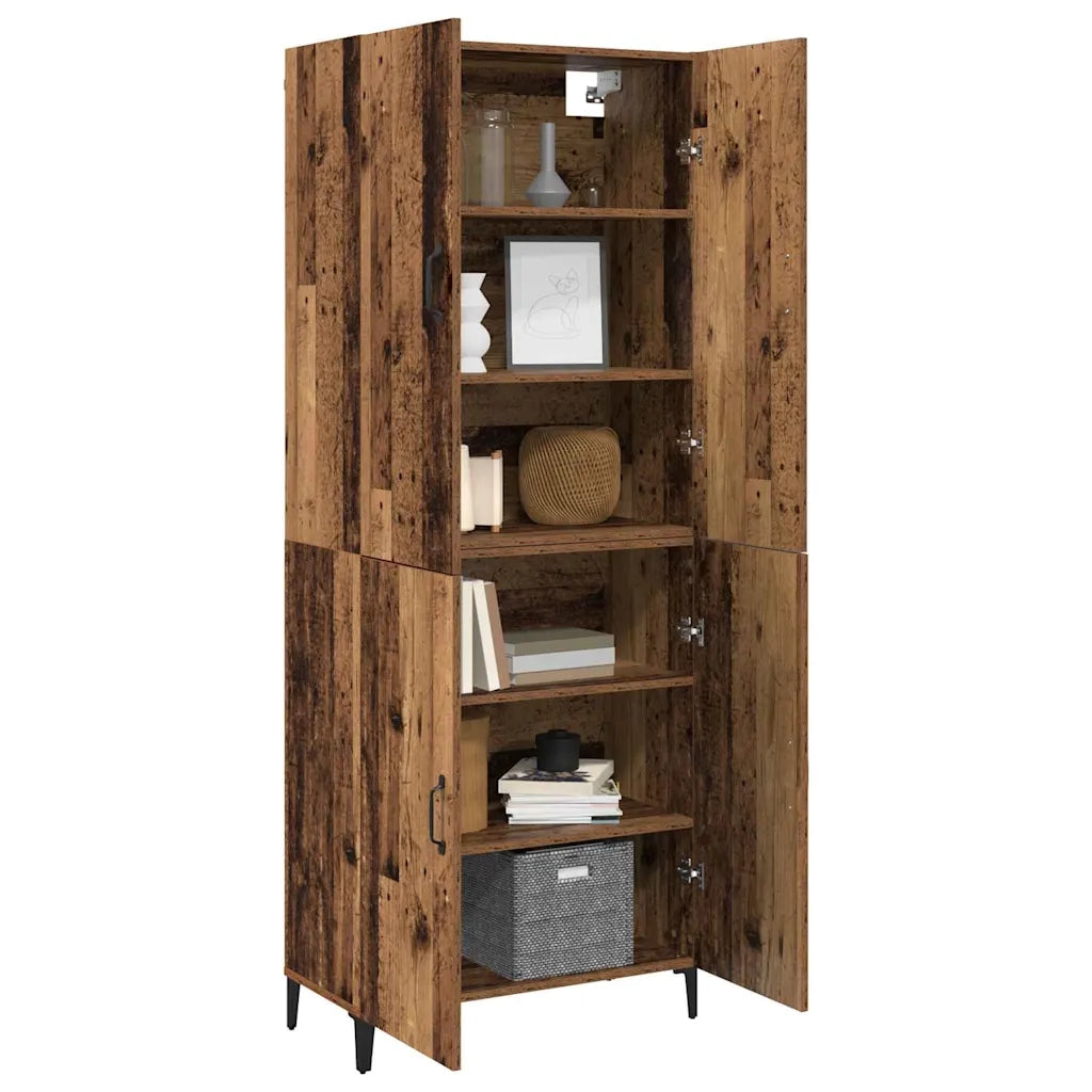 vidaXL Credenza 2 pcs Legno vecchio 69,5 x 34 x 180 cm