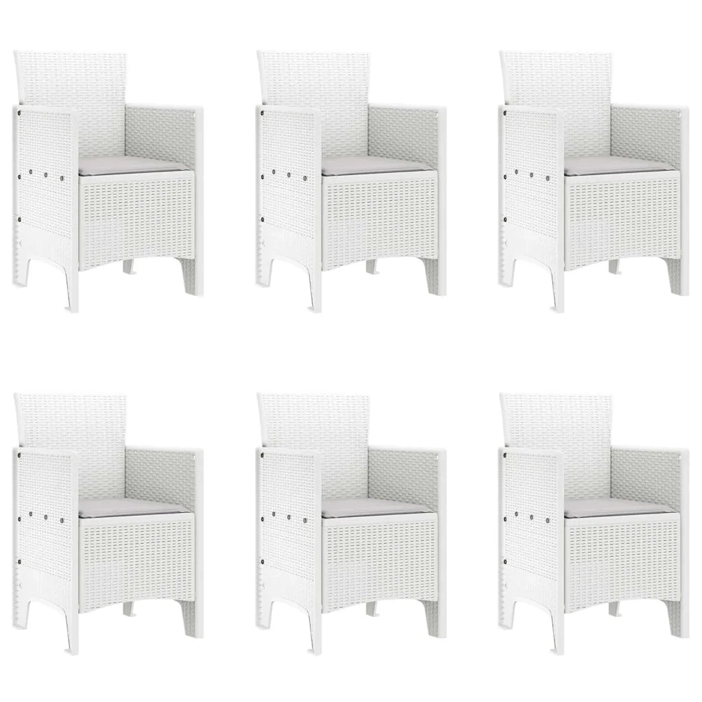 Set da Pranzo per Giardino 7 pcs Bianco Polipropilene 3378724