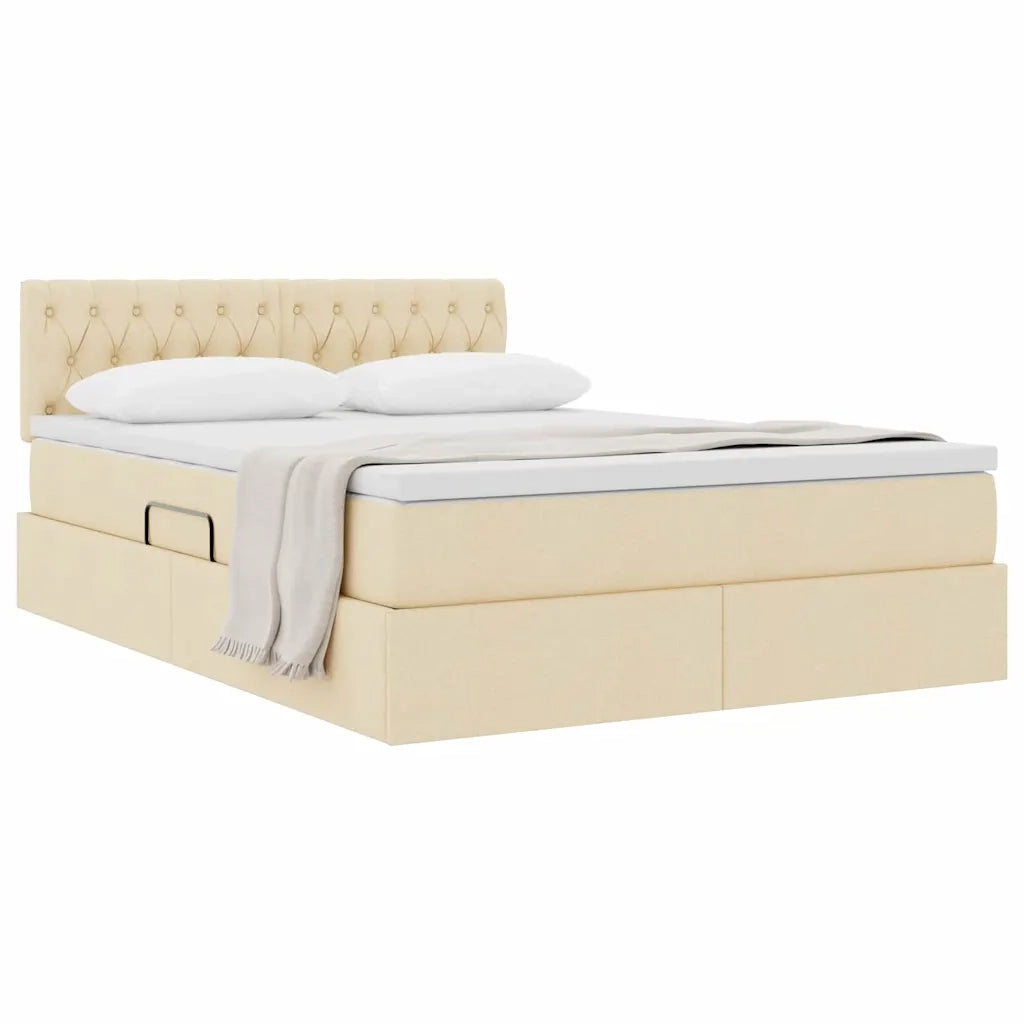Letto con contenitore e materasso Crema 140 x 200 cm 3370579