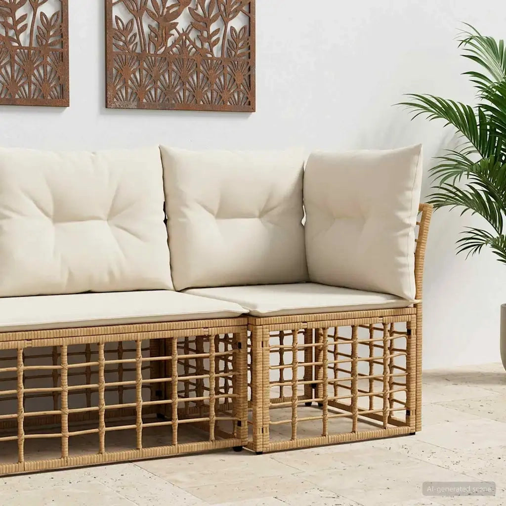 Modulo Divano Angolare da Esterno Naturale polyrattan