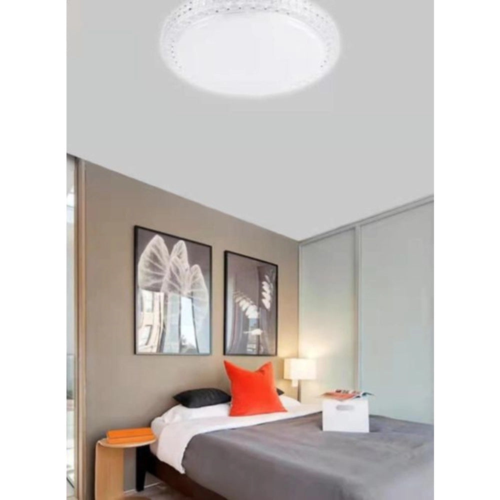 Trade Shop - Plafoniera Da Soffitto Interno 60w Bordo Cristalli Luce Fredda Fst-50a40339 49cm -