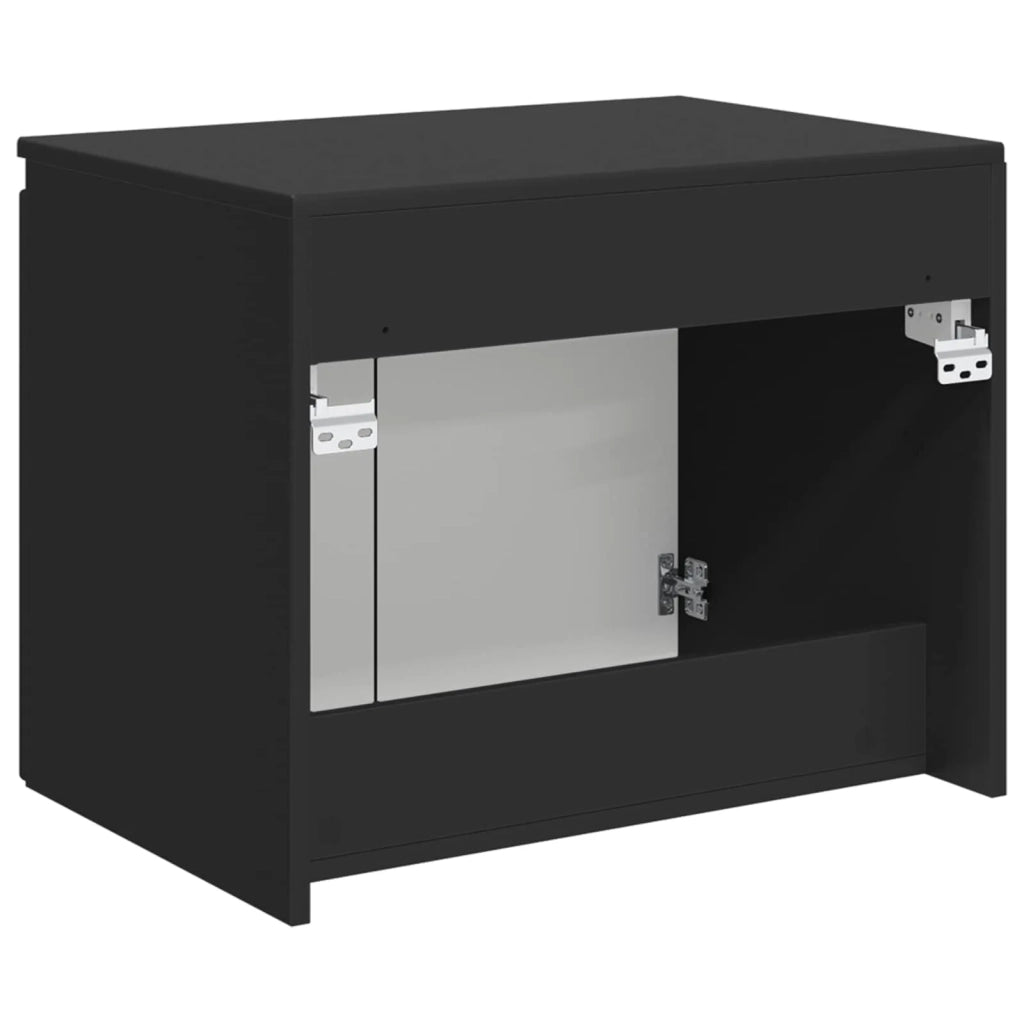 Mobiletto da Bagno a Muro Nero 62,5 x 44,5 x 50 cm