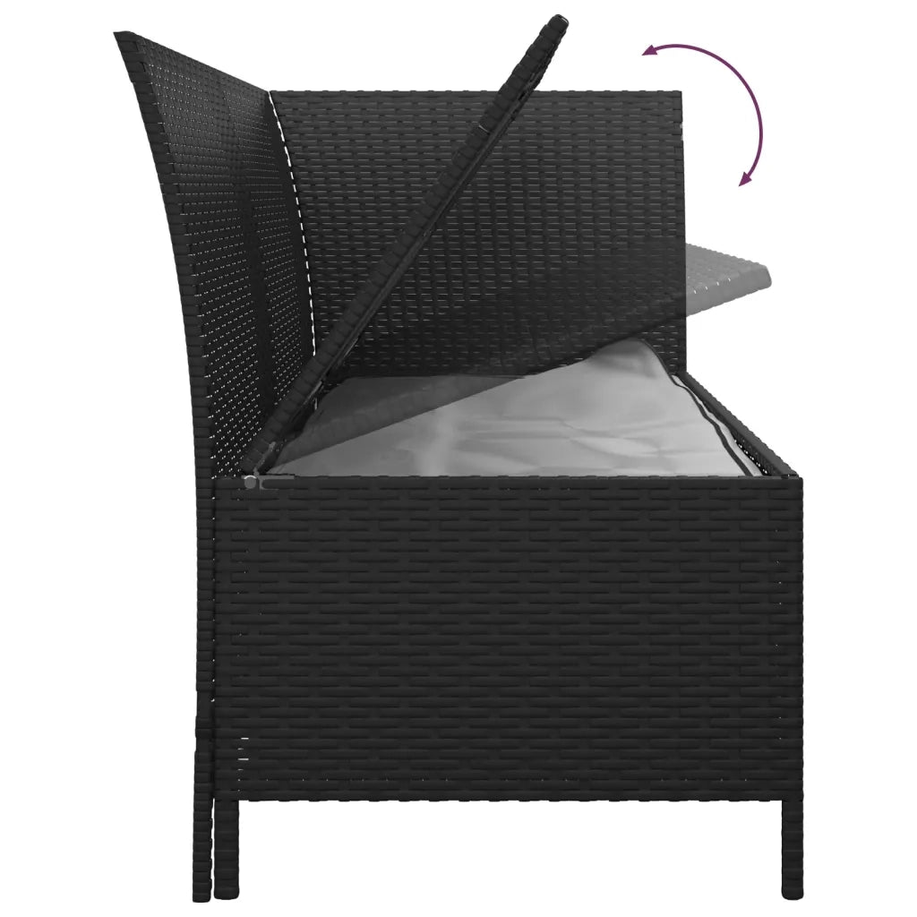 Set Divani da Giardino 4 pz | Set Salotto da Giardino con Cuscini Nero in Polyrattan