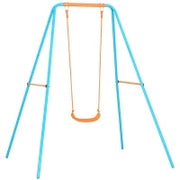 Altalena per Bambini 3-8 Anni da Giardino in Acciaio e PE con Seggiolino e Picchetti, 163x145x181 cm