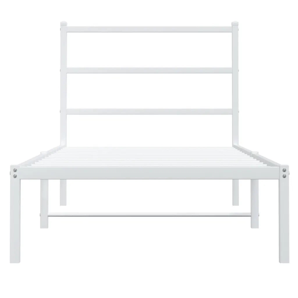 Giroletto con Testiera Metallo Bianco 90x190 cm