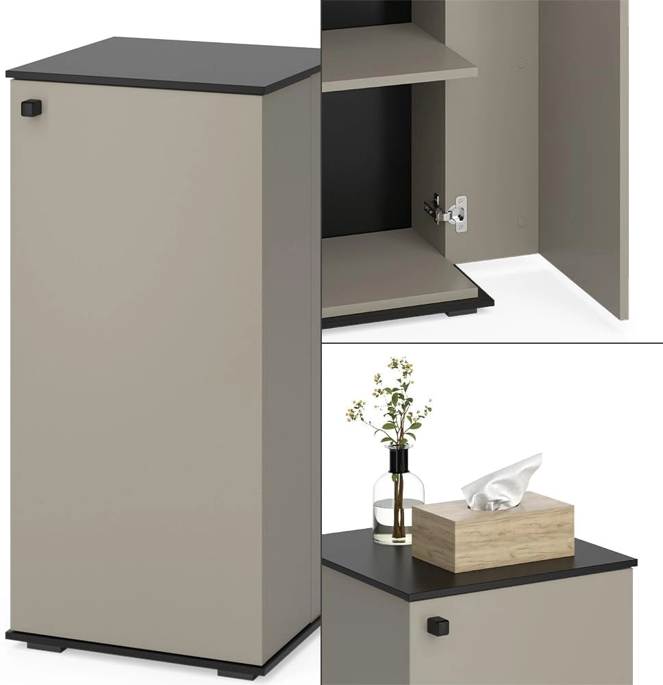 Mobiletto midi Joli, Grigio, 37 x 78 cm, adatto al montaggio a parete per riporre accessori da bagno