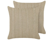 Set di 2 cuscini decorativi cotone grigio 45 x 45 cm motivo geometrico stampa laminata accessori stile boho