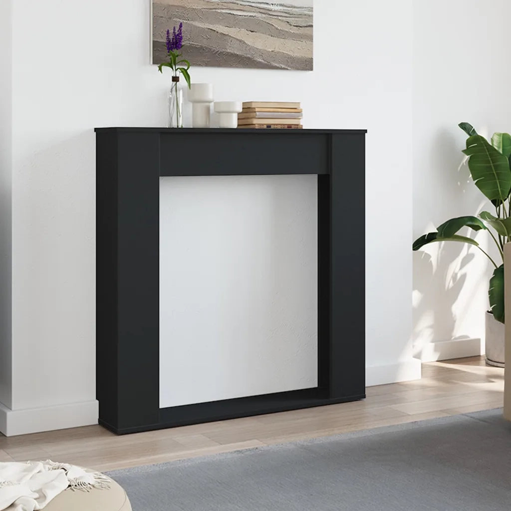 Cornice per Camino Nera 100x20x100 cm in Truciolato CFW6386953