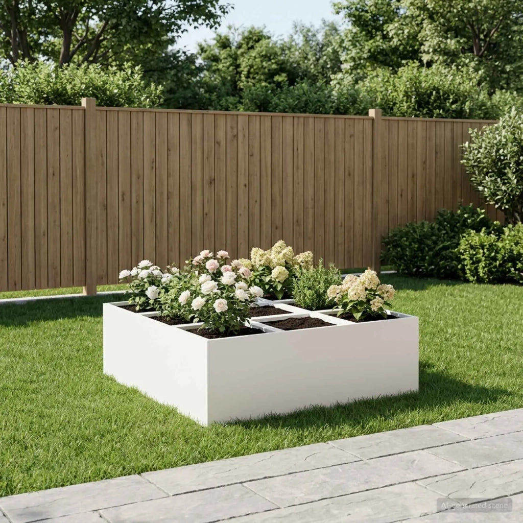 Vaso da giardino Bianco 100 x 100 x 30 cm 8005744