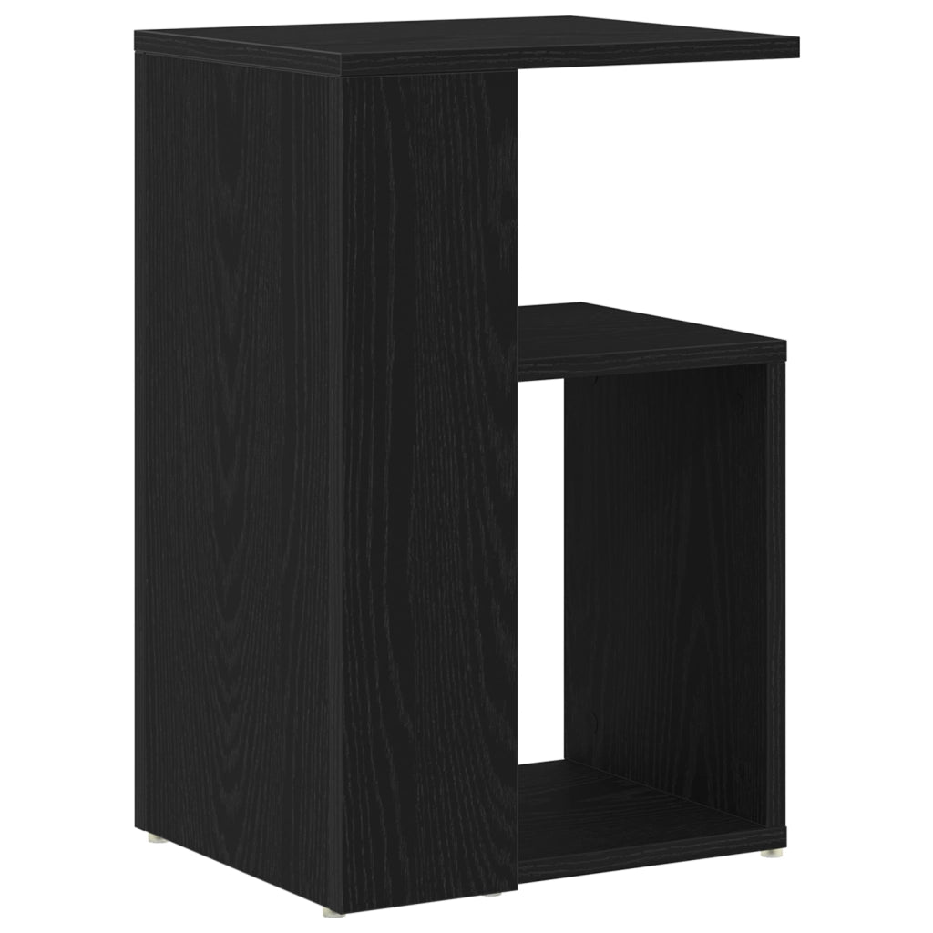 Tavolino  Nero Rovere 36x30x56 cm Legno ingegnerizzato