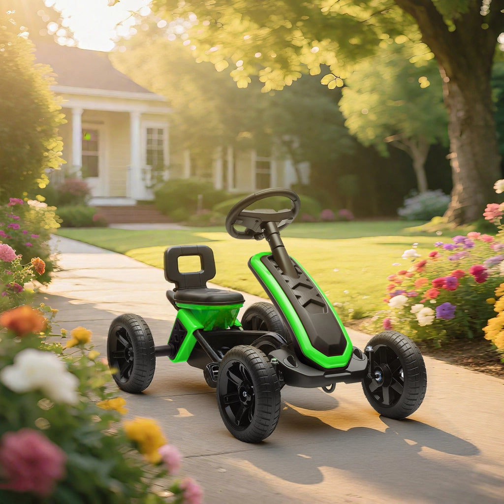 Pedal Car con Ruote Antiscivolo in EVA ¨C zephmum ¨C Verde per Bambini 2-5 Anni
