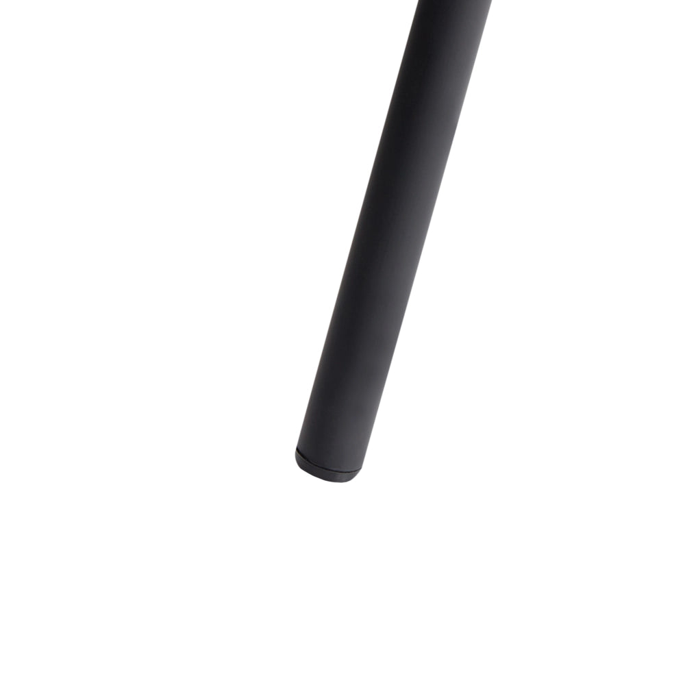 Set di 2 sedie da pranzo in poliestere nero Rivestimenti in metallo nero Gambe senza braccioli Schienale curvo Design moderno e contemporaneo