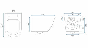 Vaso Wc Sospeso Rea Carlo Mini Rimless Ecru