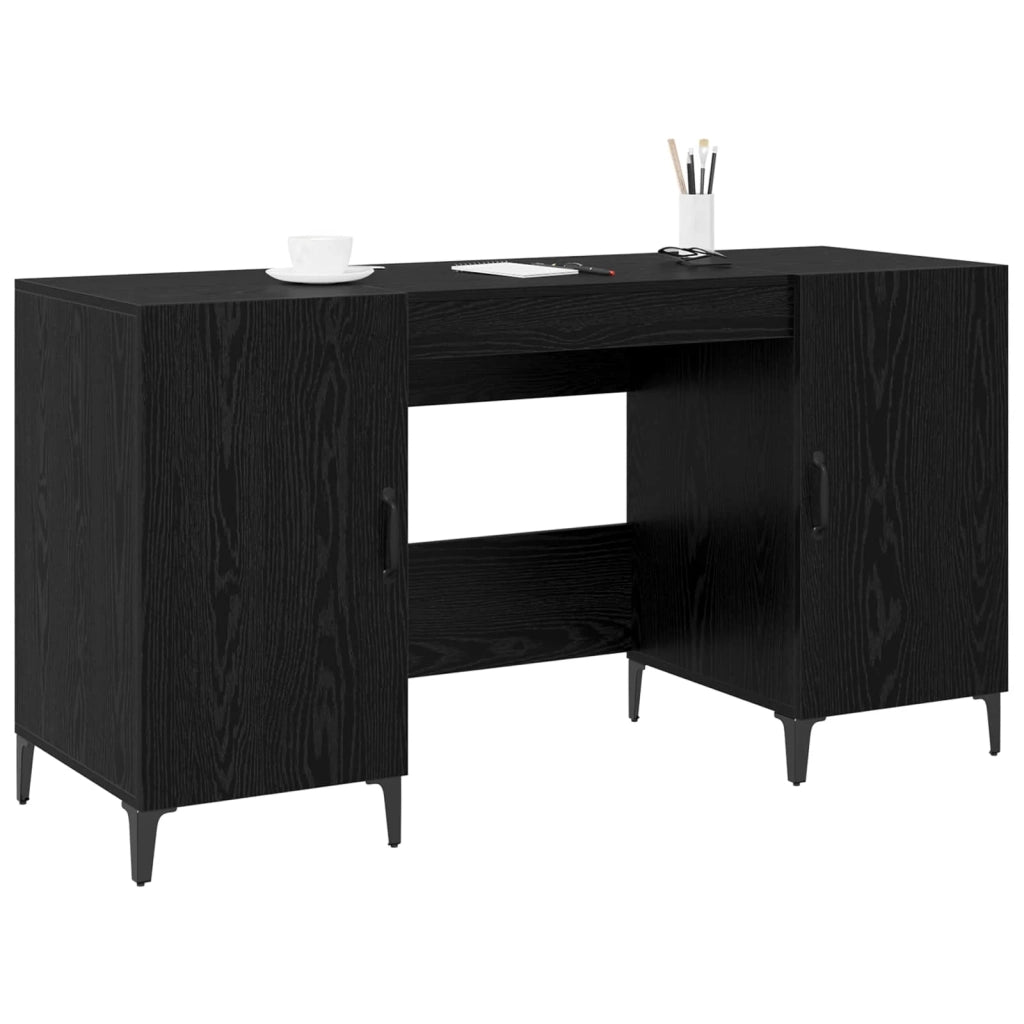 Scrivania Rovere Nero Legno ingegnerizzato 140 x 50 x 75 cm 8004204
