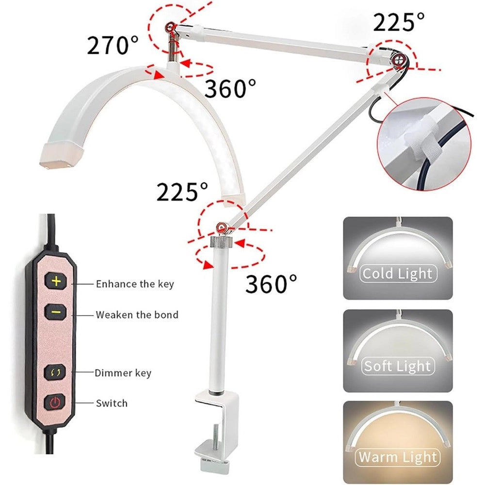Trade Shop - Lampada A Led Per Extension Ciglia Da 16" Con Supporto Telefono Unghie Tatuaggi -