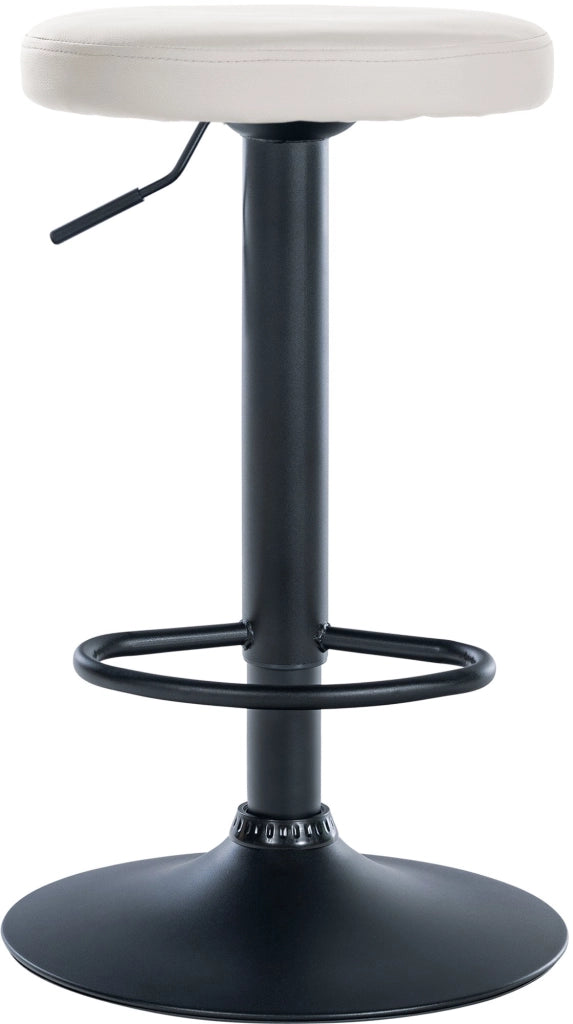 Set di 2 sgabelli da bar Ponte in similpelle bianco,Metallo nero opaco