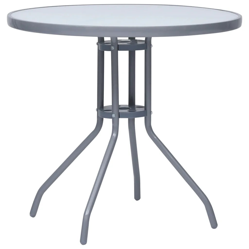 Set Mobili Pranzo Giardino 5pz Alluminio e Textilene Argento 3070657