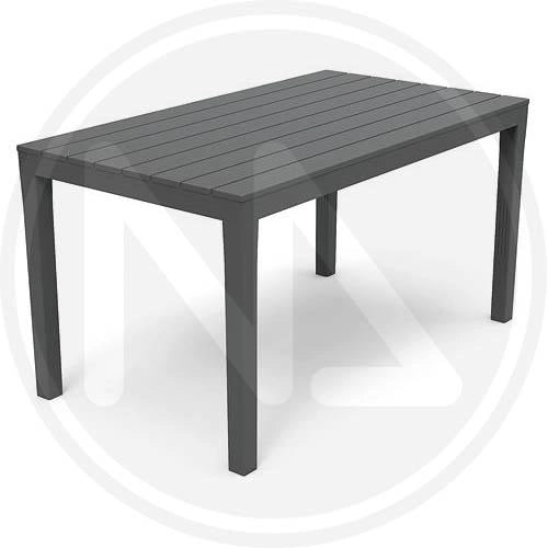 TAVOLO MARAONE IN RESINA EFFETTO LEGNO ARREDO GIARDINO CM. 138X78X72H
