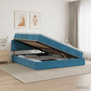 Letto con Contenitore Blu Scuro 160 x 200 cm Velluto 3458761